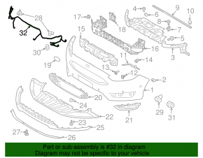 Wiring for front bumper Ford Focus mk3 15-18 rest, for parking sensors and fog lights