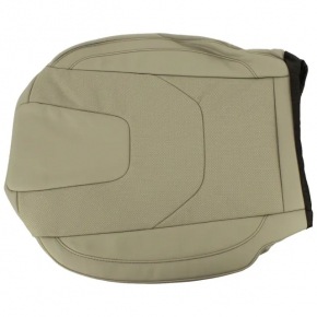 Driver's seat cushion upholstery for Ford Edge 15-24, gray leather, perforated, heated, ventilated, dry-cleanable, cracked
