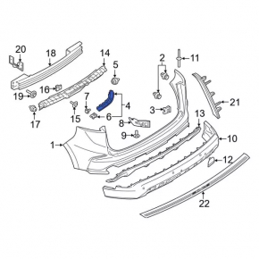 Rear bumper mount right on the wing Ford Edge 19-