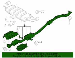 Exhaust line middle part with catalytic converter Mazda CX-5 23-25 AWD 2.5T