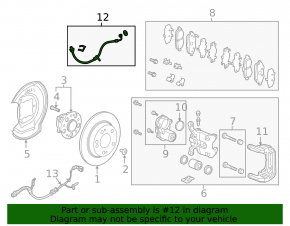 Brake hose rear left Honda Clarity 18-21 usa