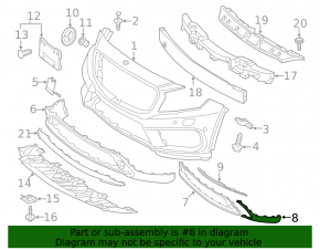 Front bumper trim right Mercedes GLA 15-17 structure
