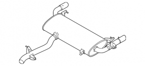 Rear muffler with barrel BMW X3 G01 18- 2.0T under the damper