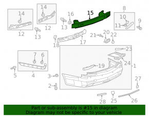 Cadillac CTS 14- Rear Bumper Reinforcement