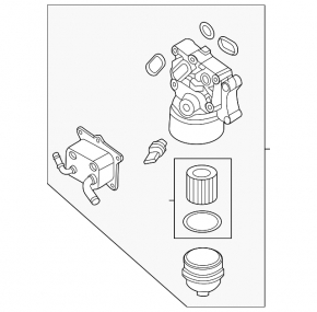 Engine oil filter housing with cooler Hyundai Tucson 22-25 1.6T HEV