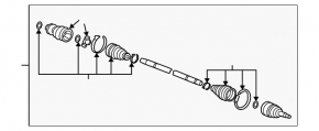 Drive axle shaft rear right Acura MDX 16-20