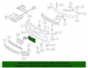 BMW X3 F25 15-17 M-Sport Front Bumper License Plate