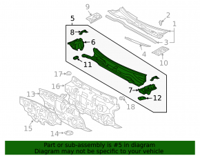 Metal wiper pan for Toyota Solara 2.4 04-08