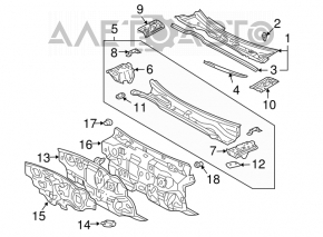 Metal wiper pan for Toyota Solara 2.4 04-08