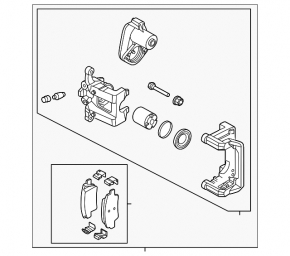 Rear right caliper assembly for Kia EV6 22-24 electric