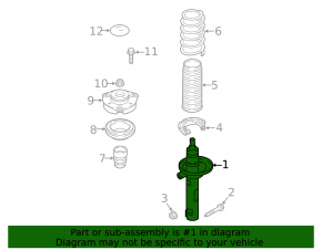 Front right shock absorber for VW Jetta 19-26