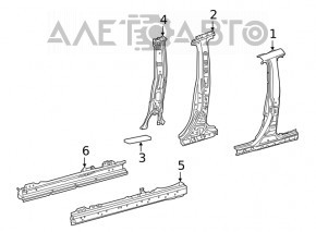 Body pillar central left Toyota Rav4 19-