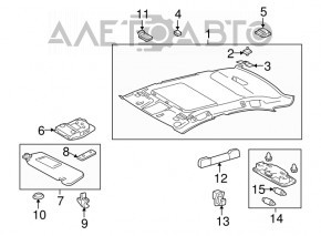Left visor Lexus IS250 IS350 06-13 gray