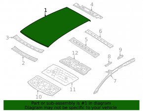 Roof metal VW Touareg 11-17 without panorama