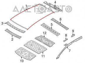 Roof metal VW Touareg 11-17 without panorama