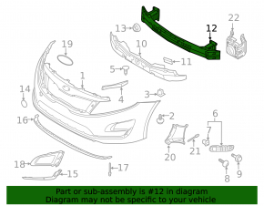 Front bumper reinforcement for Kia Optima 2014-2016 hybrid