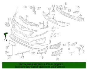 Plug towing hook front bumper Kia Optima 14-15 rest