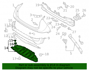 Central rear bumper protection Kia Niro 23-26 EV