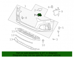 Left headlight washer cap for Audi A5 F5 20-25 S-Line