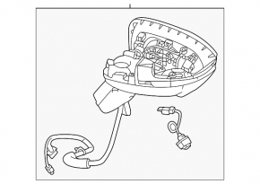Right side mirror assembly for Nissan Rogue 21-23 BSM, S US built, 5 pins, structure, scratches