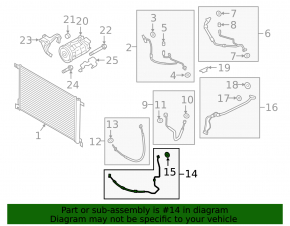 Air conditioning heater-condenser tube for a Porsche Cayenne 19-23 3.0T