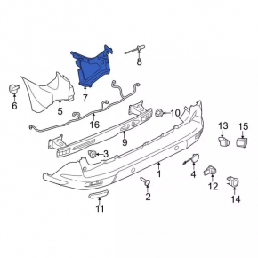 Rear bumper mount left Ford Transit Connect MK2 13-