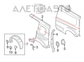 Overlay above the lamp left Ford Transit Connect MK2 13-23 structure