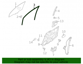 Front right glass seal Mazda CX-7 06-09