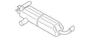 Muffler rear barrel BMW 5 G30 18- 530e hybrid