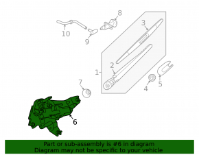 Nissan Murano Z51 rear windshield wiper linkage with motor