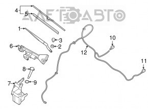 Windscreen wiper trapezoid with motor Nissan Maxima A36 16-23