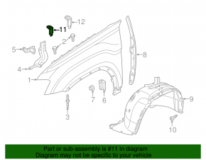 Front center left wing bracket VW Atlas 18-24 prerest