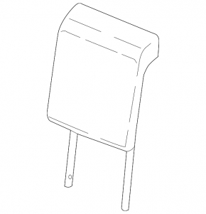 Rear left headrest, 3rd row, VW Atlas 21-25, black leather, white stitching