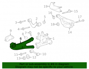 Rear right longitudinal control arm Lexus RX350 RX450h 16-22