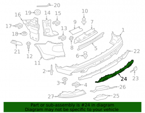 Rear bumper lip trim BMW X5 G05 19-25 Without m type, bumper cover & components, without x line, Without m package, bumper cover & components, without x line