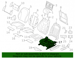 Left passenger seat runner for BMW X3 G01 18-21, electric, frameless, with sensor