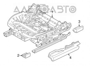 The BMW 3 G20 19-26 passenger seat tilt adjustment motor is rusty.