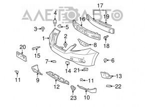 Bare front bumper Lexus RX350 10-12 for parking sensors and headlight washers