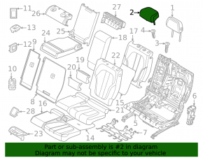 Rear center headrest 2nd row BMW X7 G07 19-22 leather, black