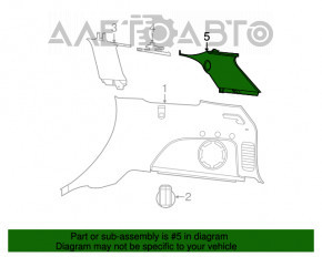 Rear pillar trim right Jeep Grand Cherokee WK2 14-15 rear