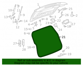 Rubber seal for trunk door VW Tiguan 18-24