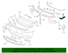 Front bumper mount left Infiniti JX35 QX60 13-20