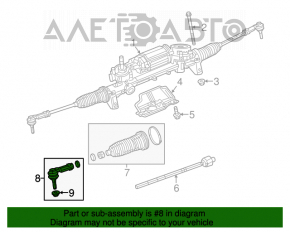 Tie Rod End Right Chrysler 200 15-17
