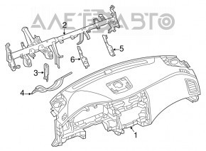 Nissan Altima 13-18 black dashboard without airbag