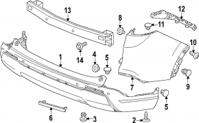 Rear bumper mount left Honda CRV 23-