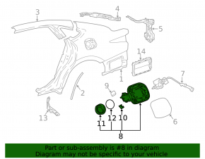Lexus LS 18-23 Fuel Filler Door Housing