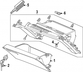 Honda Accord 2023-2024 glove compartment, black, scratches
