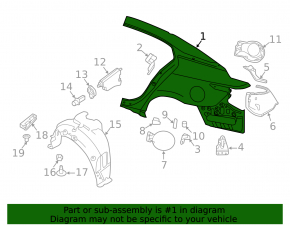 Quarter wing rear right Nissan Maxima A36 16-17
