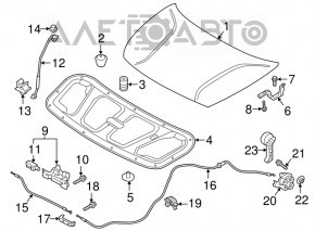 Bonnet opening handle interior Kia Optima 16-20
