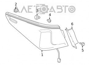 Rear Left Outer Fender Light Cover for Lexus ES250 ES300h ES350 19-24
